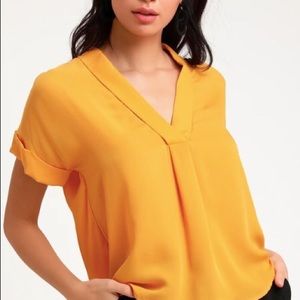 Lulus golden yellow short sleeve top